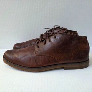 Timberland Chukka Boots Mens 11.5 Brown Leather Yorkdale Lace Up Ortholite A22GK